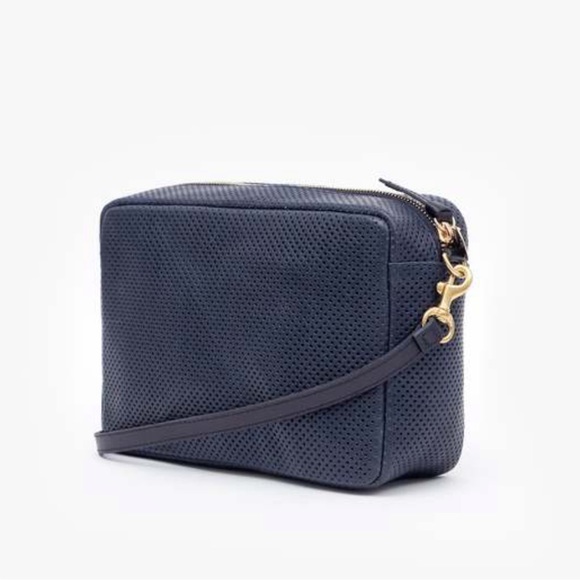 Clare V. Marisol Crossbody Bag Leather Perf Navy NWT Perforated - Picture 2 of 5
